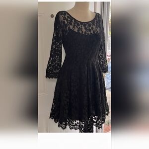 Free People Black Long Sleeve Dress with Elegant Design